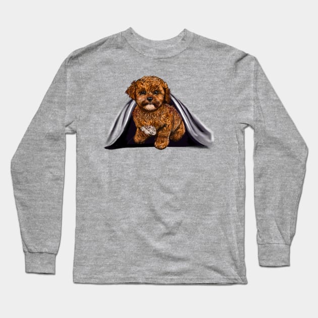 cavalier King Charles spaniel Under cover2 Cavapoochon Cavapoo Cavoodle - Lucky the cute  cavalier King Charles spaniel Bichon frise Long Sleeve T-Shirt by Artonmytee